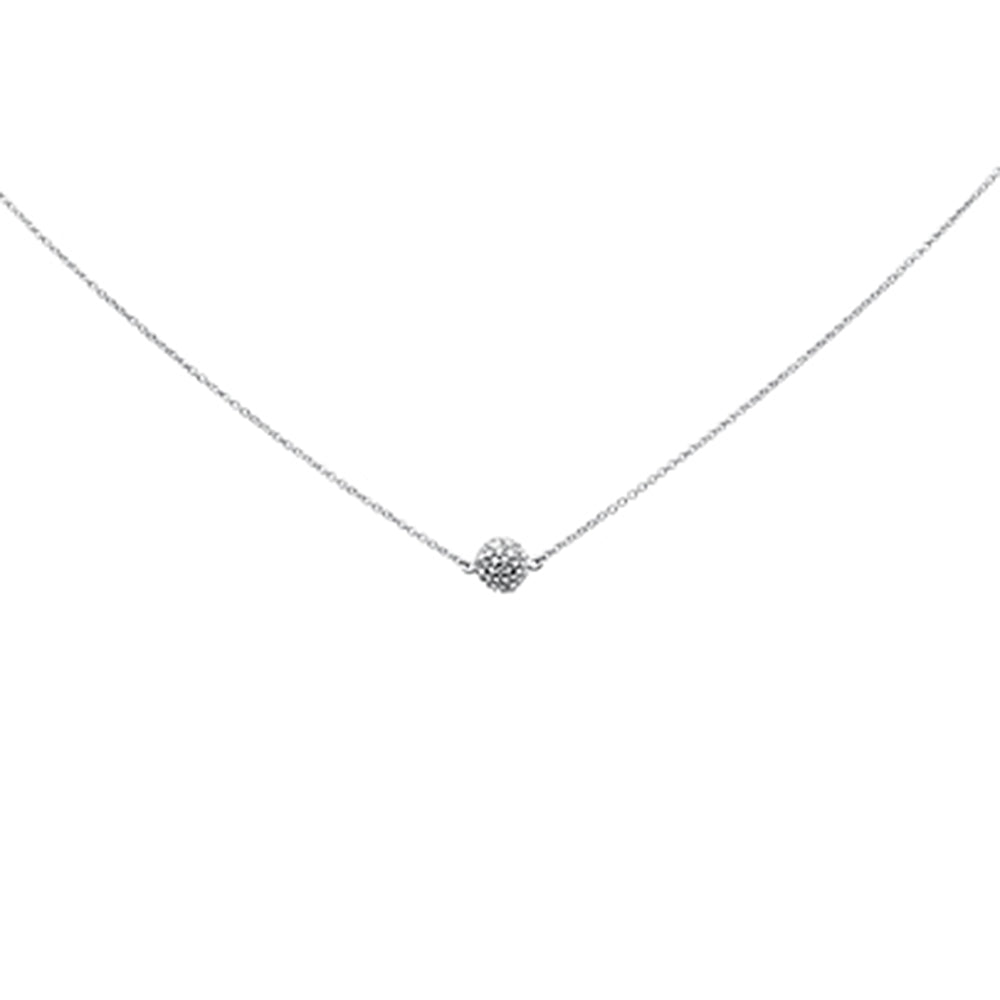 ''SPECIAL! .33ct G SI 14K White Gold Diamond DISCO BALL Pendant Necklace 16+2''''Ext Long Chain''