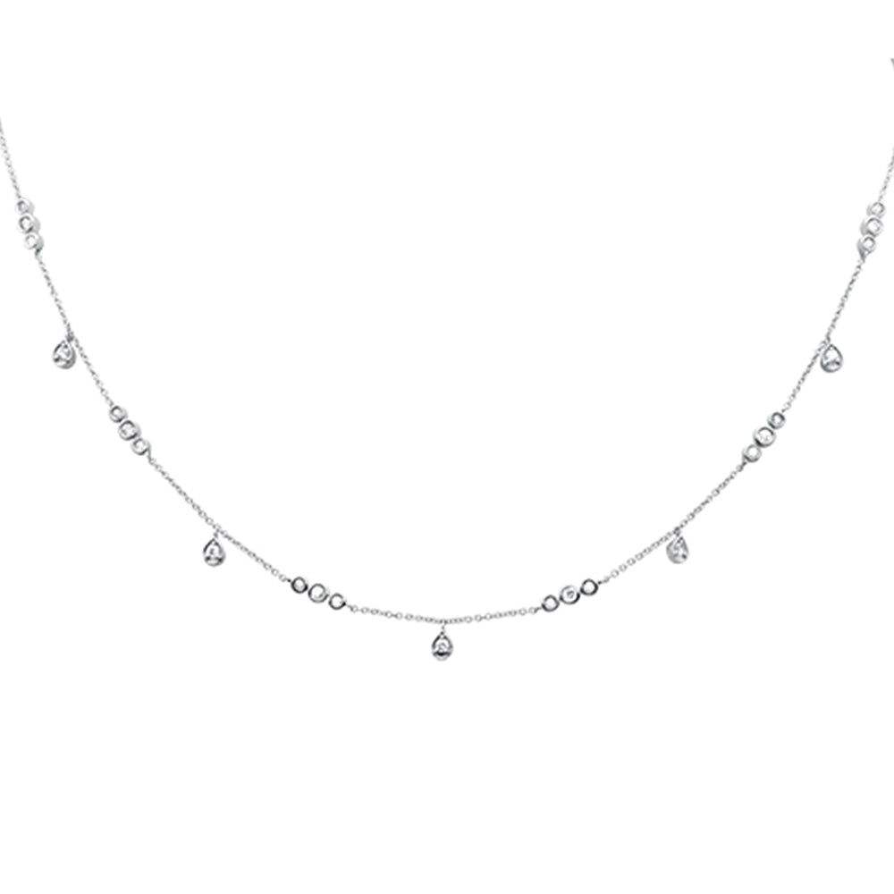 ''SPECIAL! .51ct G SI 14K White Gold Diamond Dangling PENDANT Necklace 16+2''''Ext Long Chain''