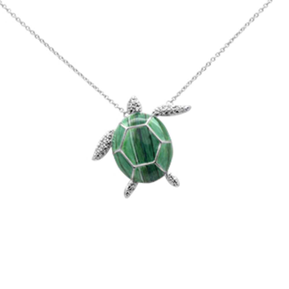 ''SPECIAL! .18ct G SI 14K White GOLD Diamond Turtle Pendant Necklace 16+2''''Ext Long Chain''