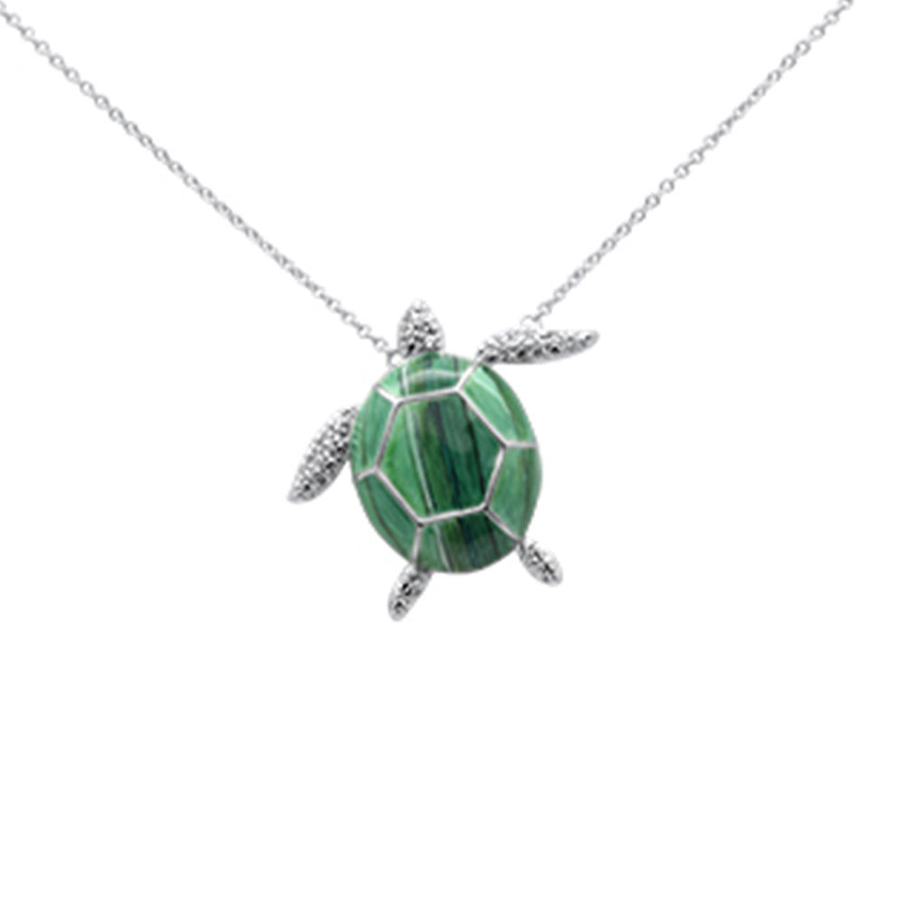 ''SPECIAL! .18ct G SI 14K White Gold Diamond Turtle PENDANT Necklace 16+2''''Ext Long Chain''
