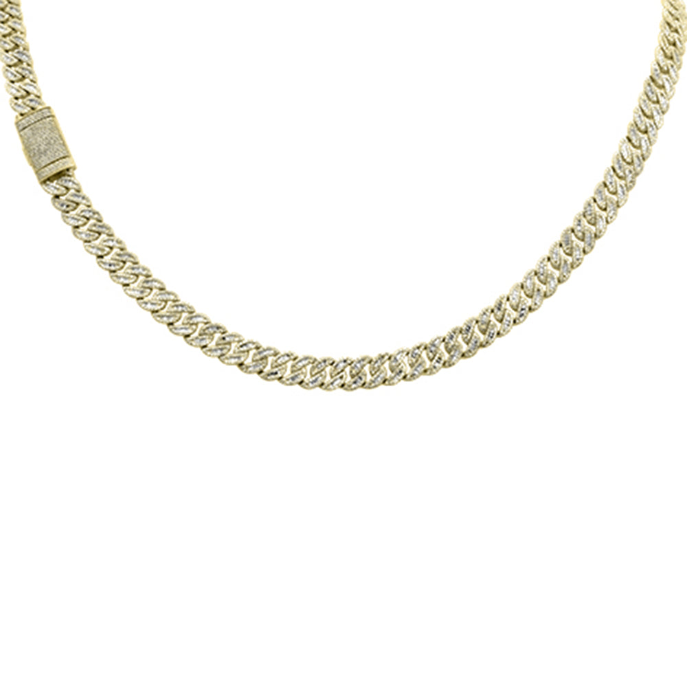 ''SPECIAL! 7.57ct G SI 14K Yellow Gold Round & Baguette Diamond Cuban NECKLACE 20'''' Long''