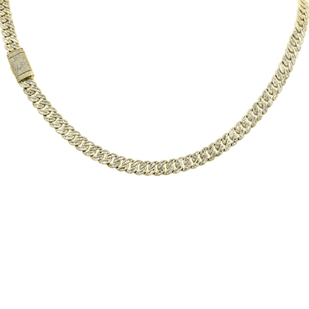 ''SPECIAL! 7.57ct G SI 14K Yellow GOLD Round & Baguette Diamond Cuban Necklace 20'''' Long''