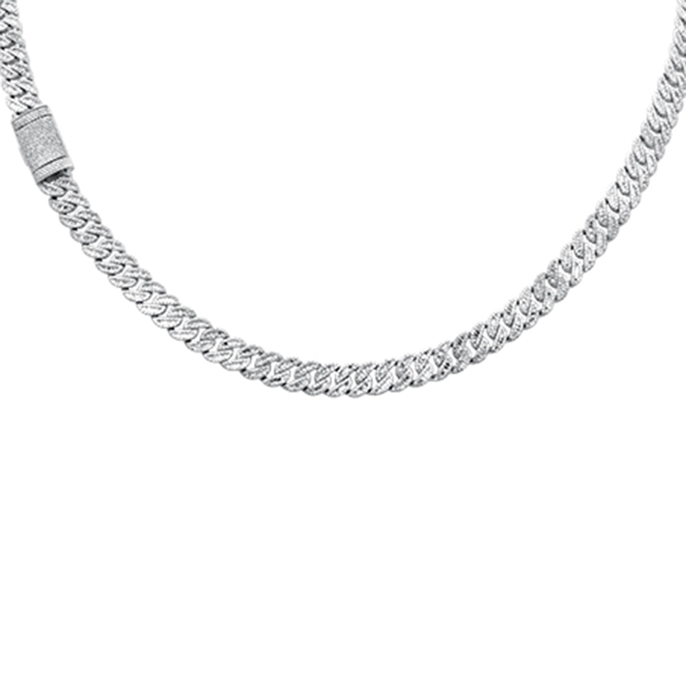 ''SPECIAL! 8.26ct G SI 14K White Gold Round & Baguette Diamond Cuban NECKLACE 20'''' Long''