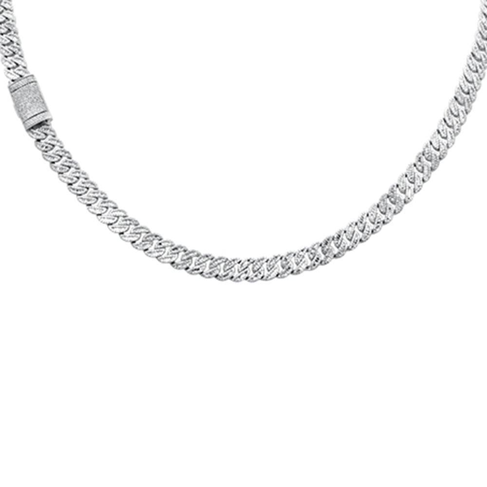 ''SPECIAL! 8.26ct G SI 14K White GOLD Round & Baguette Diamond Cuban Necklace 20'''' Long''