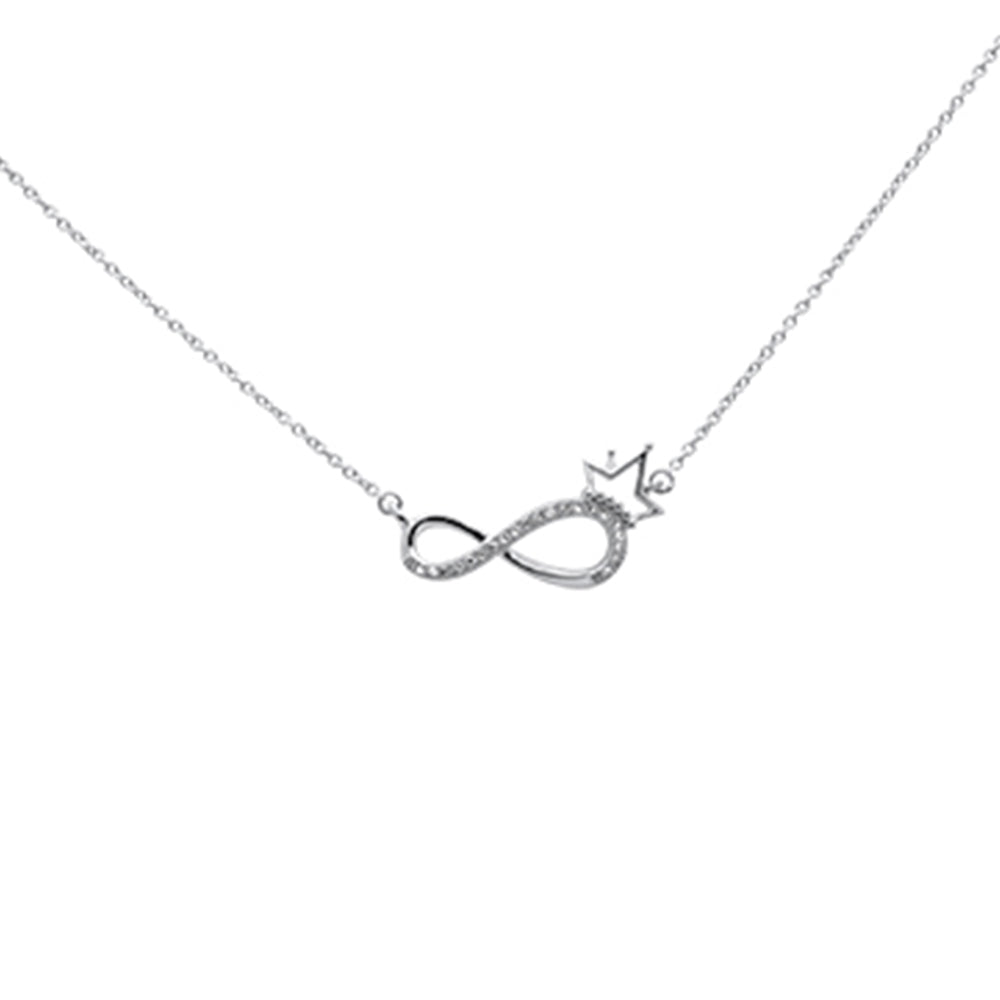 ''.06ct G SI 14K White Gold DIAMOND Infinity Pendant Necklace 18'''' Long''