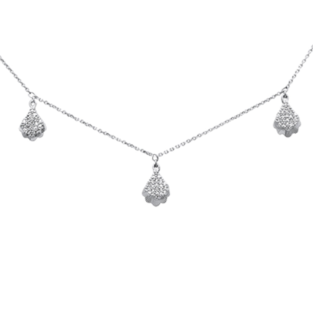 ''SPECIAL! .24ct G SI 14K White Gold Diamond Dangle Pendant NECKLACE 16+2'''' Long Chain''