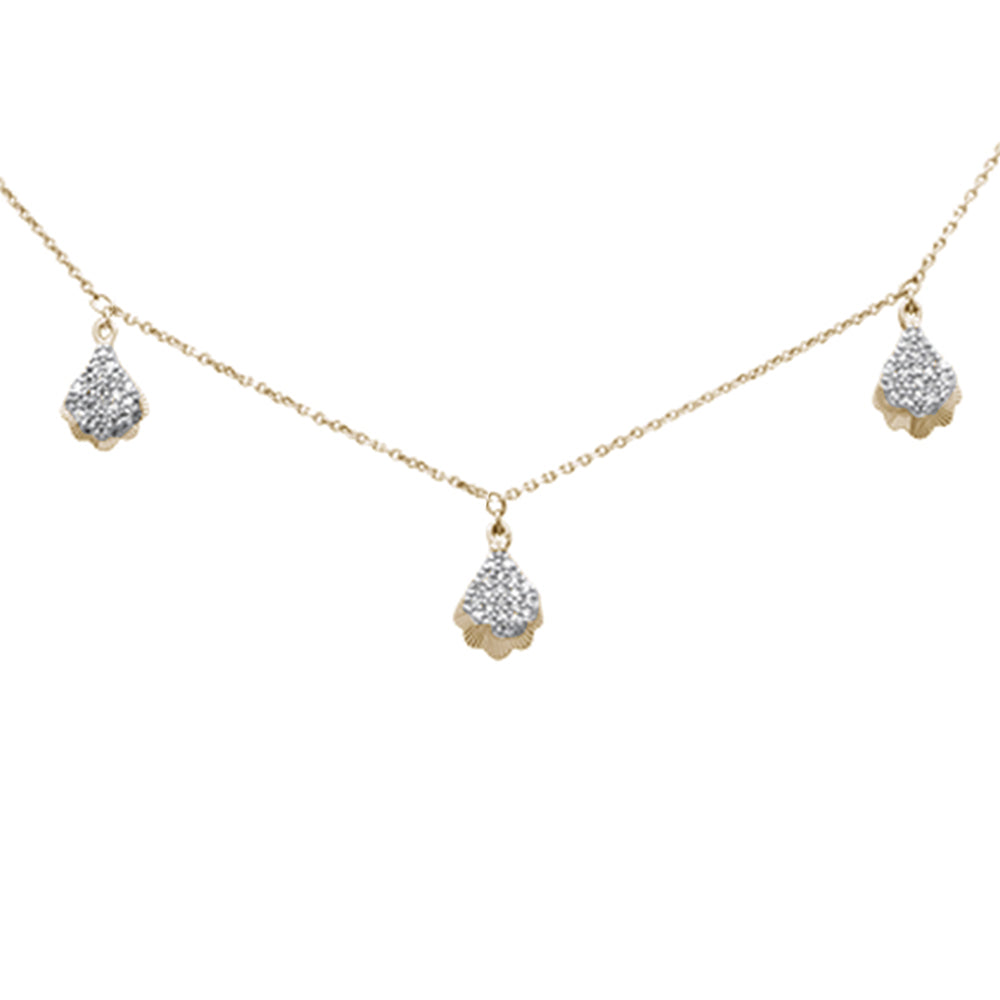 ''SPECIAL! .25ct G SI 14K Yellow Gold DIAMOND Dangle Pendant Necklace 16+2'''' Long Chain''