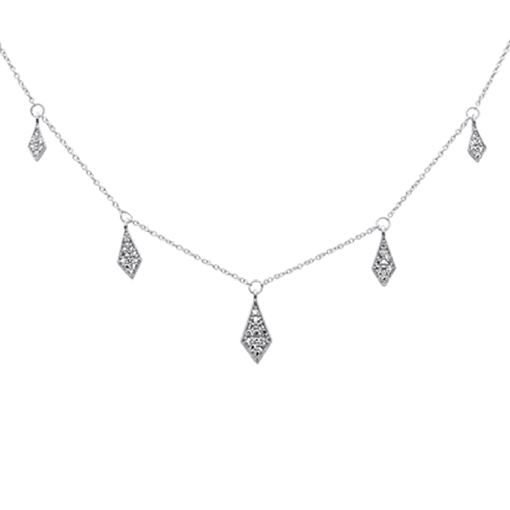 ''SPECIAL! .25ct G SI 14K White Gold Diamond DANGLE Pendant Necklace 16+2'''' Long Chain''