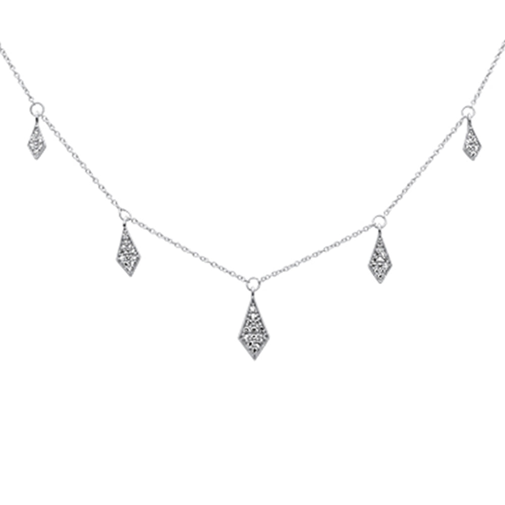 ''SPECIAL! .25ct G SI 14K White Gold Diamond Dangle PENDANT Necklace 16+2'''' Long Chain''