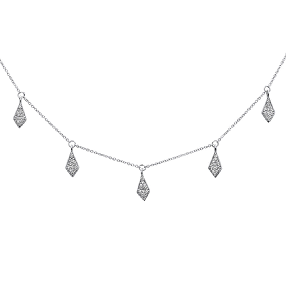 ''SPECIAL! .30ct G SI 14K White Gold DIAMOND Dangling Pendant Necklace 16'''' + 2'''' Ext.''
