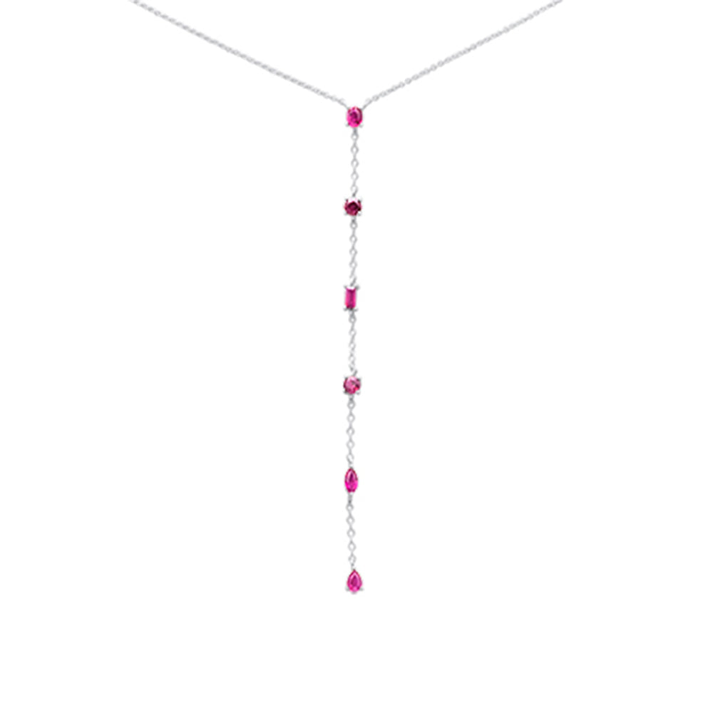 ''SPECIAL!1.12ct G SI 14K White Gold Ruby Gemstone & DIAMOND Pendant Necklace 16+2'''' EXT Long''