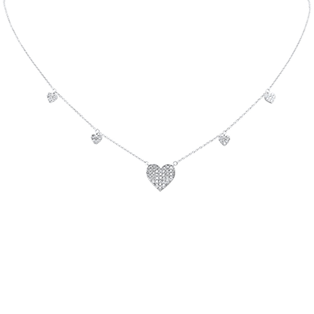 ''SPECIAL!.37ct G SI 14K White Gold DIAMOND Heart Shaped Pendant Necklace 16+2'''' EXT Long''