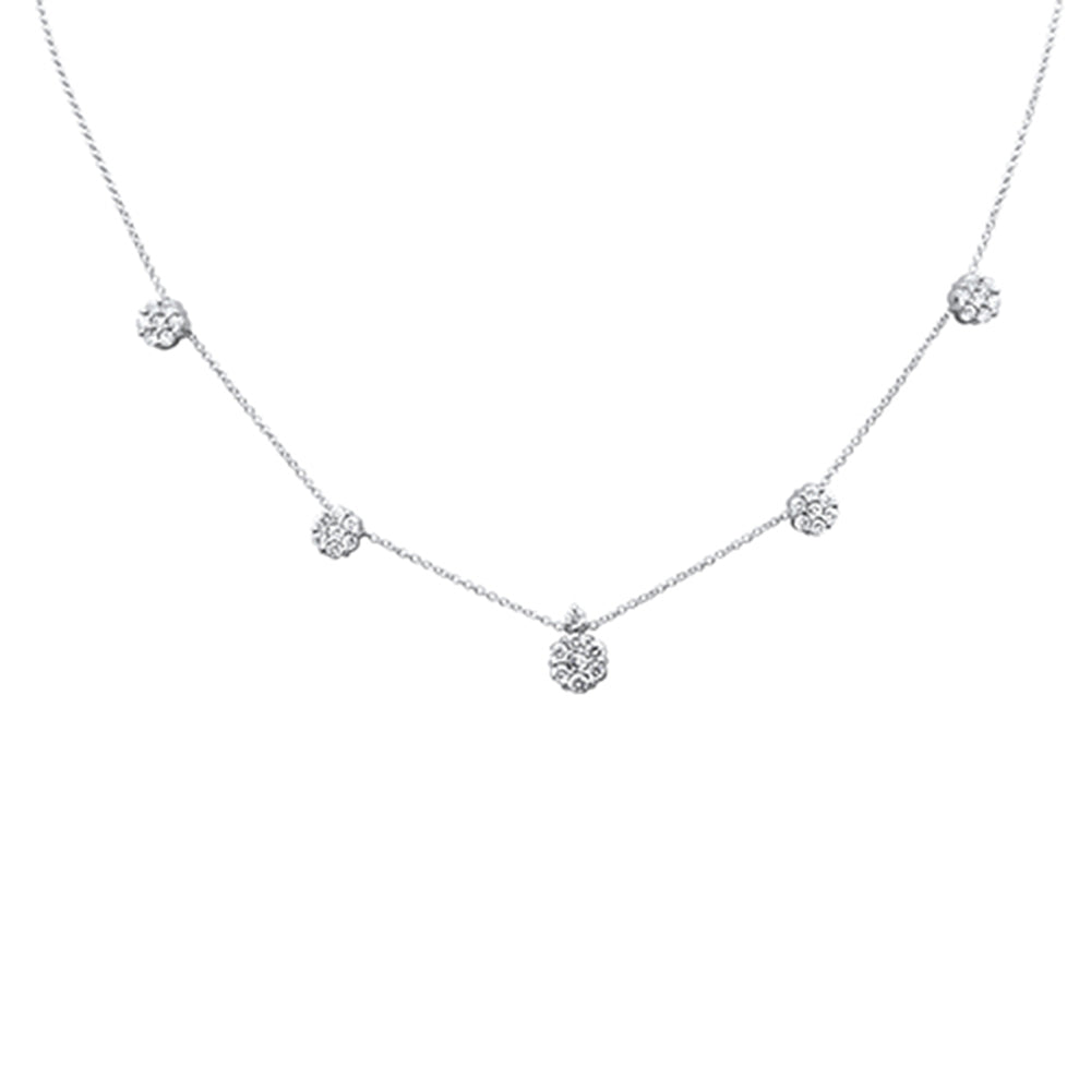 ''SPECIAL!.99ct G SI 14K White Gold DIAMOND Flower Pendant Necklace 16+2'''' Ext Long''