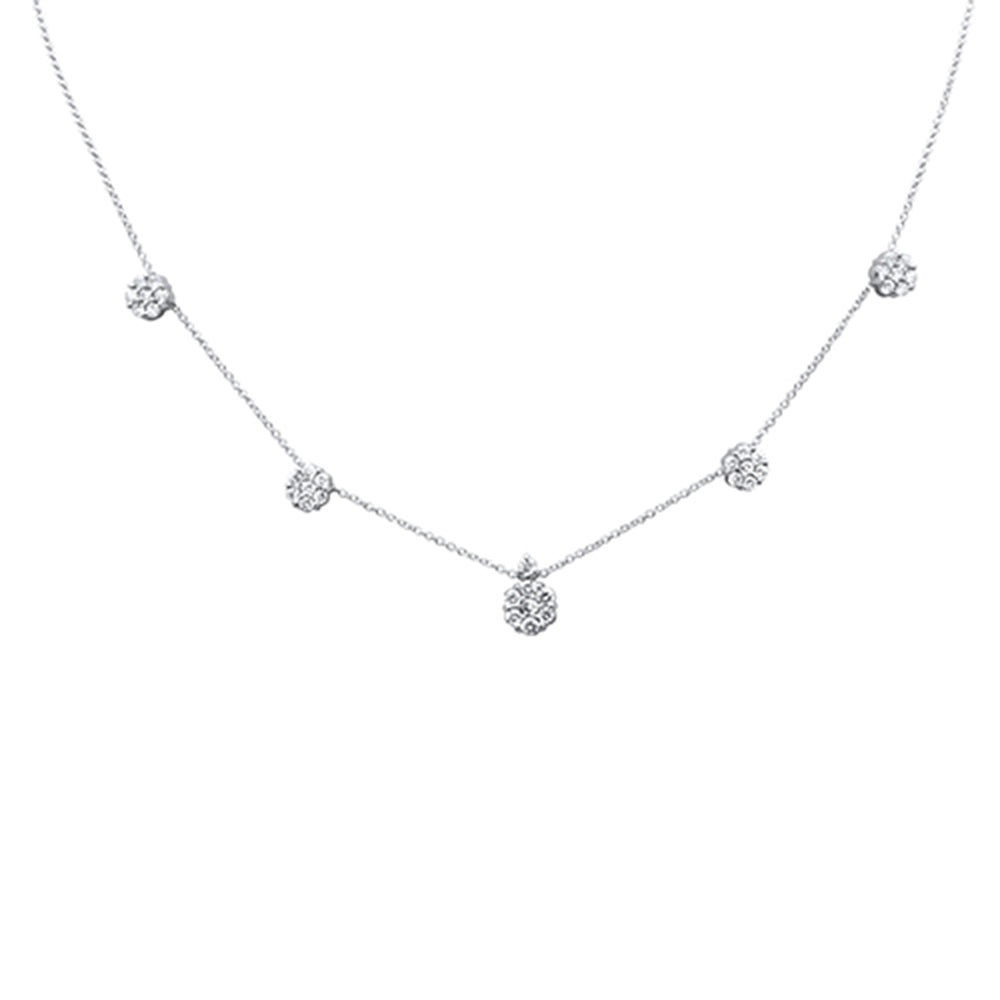''SPECIAL!.99ct G SI 14K White GOLD Diamond Flower Pendant Necklace 16+2'''' Ext Long''