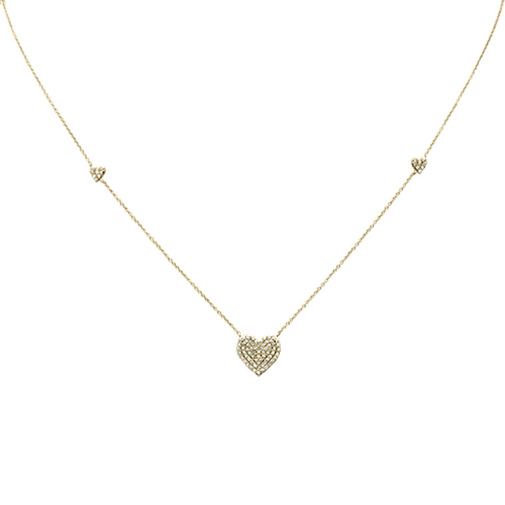 ''SPECIAL!.46ct G SI 14K Yellow Gold Diamond Heart Shaped PENDANT Necklace 18'''' Long''