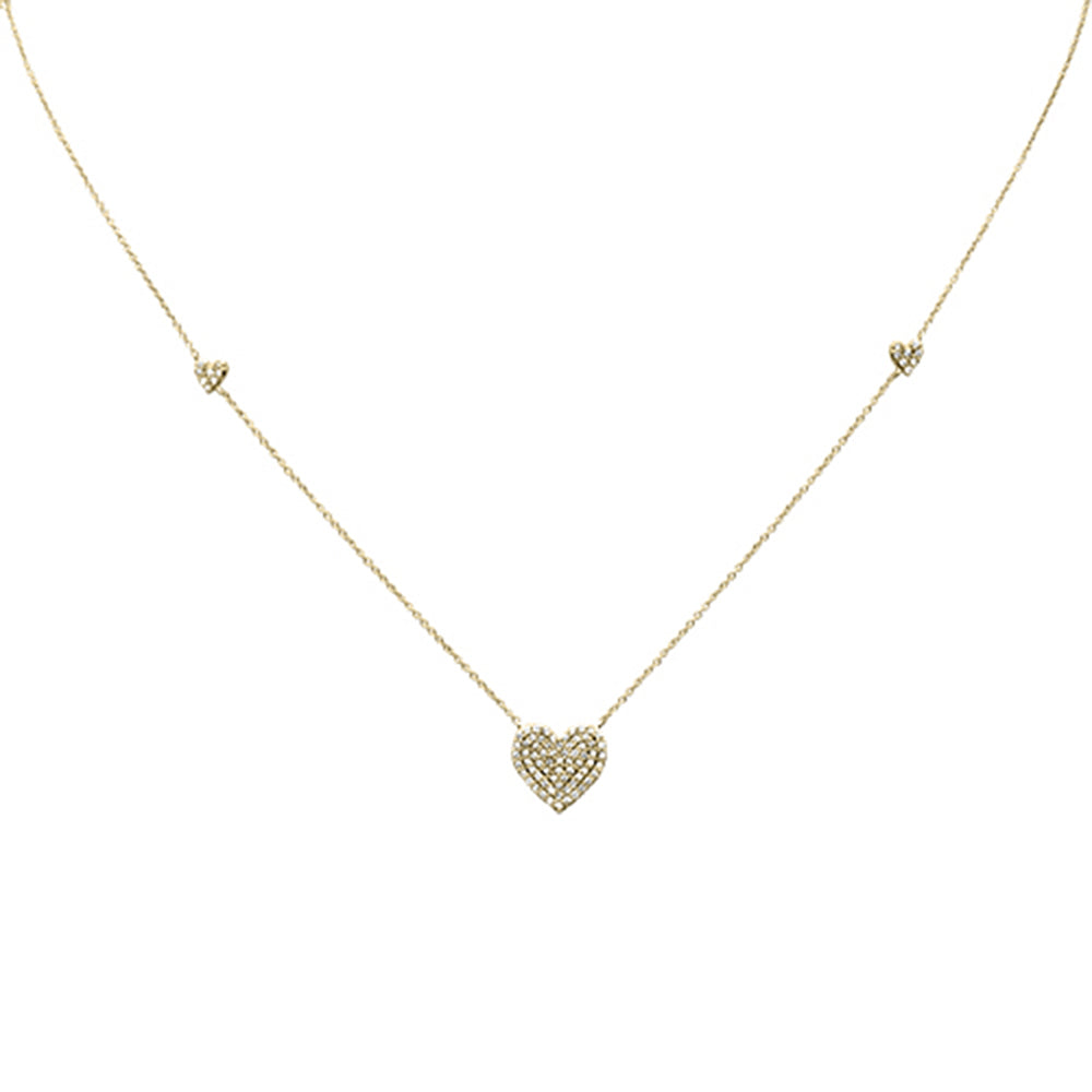 ''SPECIAL!.46ct G SI 14K Yellow Gold Diamond Heart Shaped Pendant NECKLACE 18'''' Long''