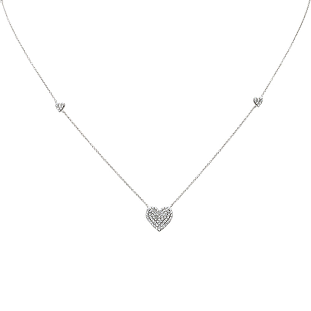 ''SPECIAL!.46ct G SI 14K White Gold DIAMOND Heart Shaped Pendant Necklace 18'''' Long''