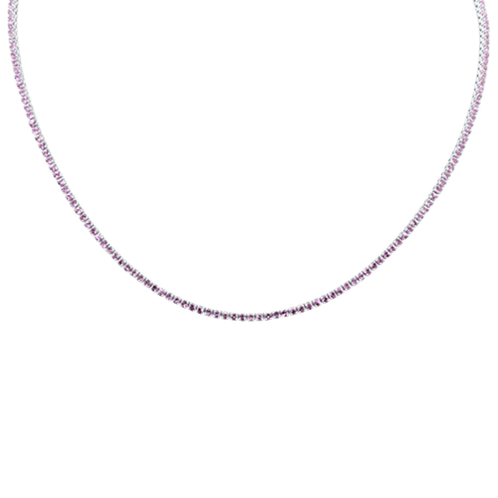 ''SPECIAL!4.26ct G SI 14K White GOLD Pink Sapphire Gemstone Pendant Necklace 15+2'''' Long''