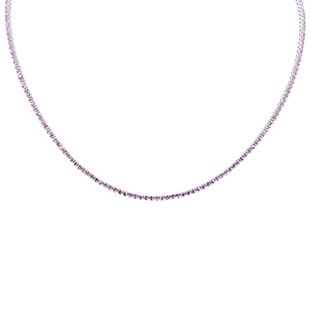''SPECIAL!4.26ct G SI 14K White Gold Pink Sapphire Gemstone PENDANT Necklace 15+2'''' Long''