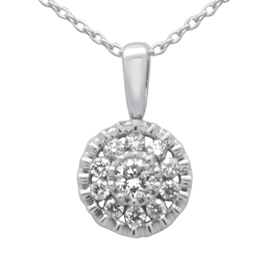 ''SPECIAL!.25ct G SI 14K White Gold Diamond Round Shaped PENDANT Necklace 18'''' Long Chain''