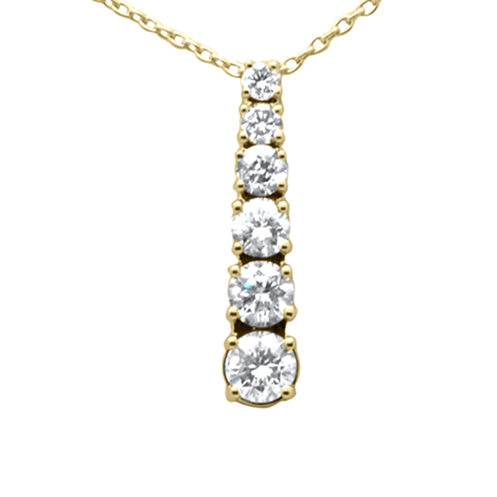 ''SPECIAL!.60ct G SI 14K Yellow Gold DIAMOND Drop Pendant Necklace 18'''' Long Chain''