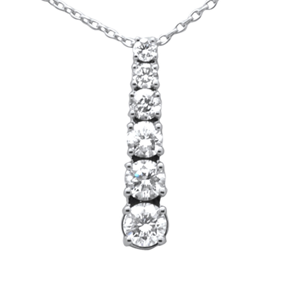 ''SPECIAL!.60ct G SI 14K White Gold Diamond Drop PENDANT Necklace 18'''' Long Chain''