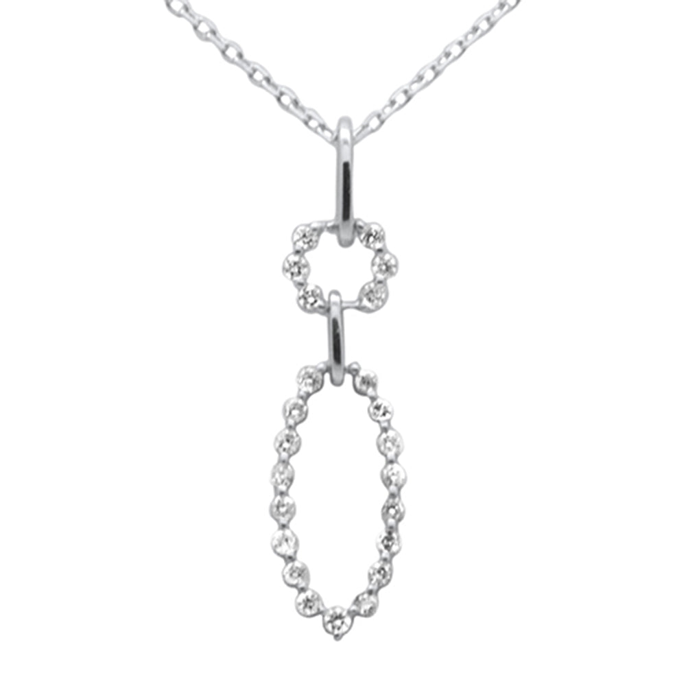 .21ct G SI 14K White GOLD Diamond Dangling Pendant No Chain