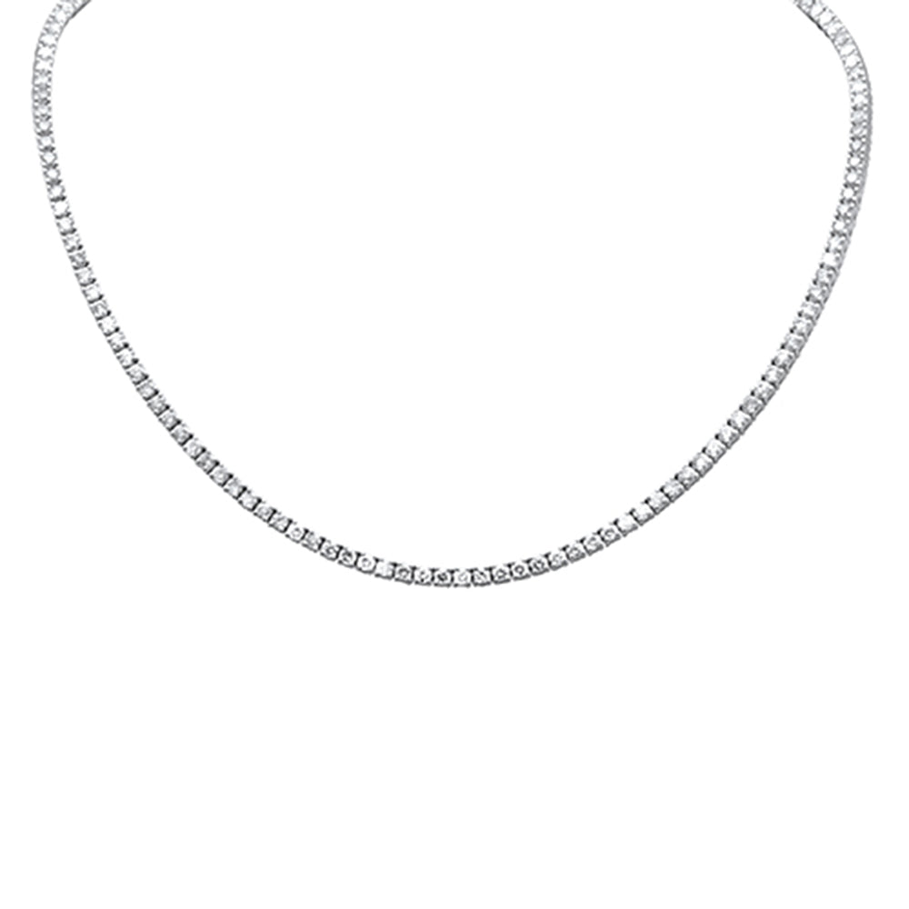 ''SPECIAL! 6.22ct G SI 14K White GOLD Diamond Tennis Necklace 14''''+2'''' EXT''