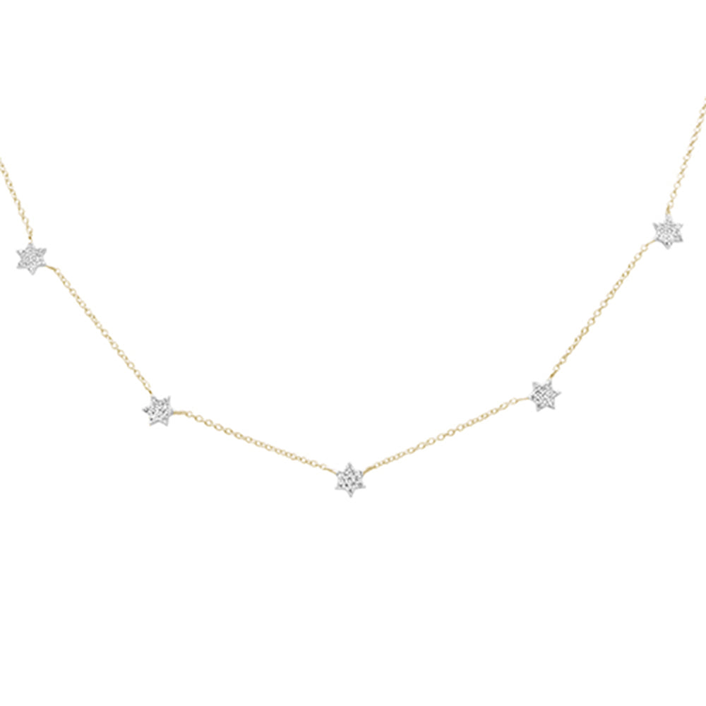 ''SPECIAL! .28ct G SI 14K Yellow Gold Diamond Star PENDANT Necklace 16'''' +2'''' EXT''