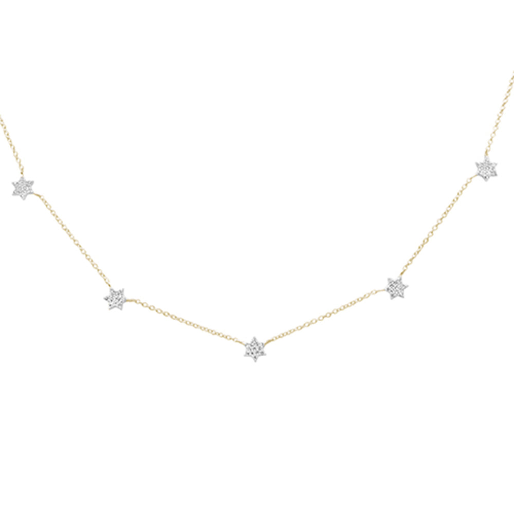 ''SPECIAL! .28ct G SI 14K Yellow GOLD Diamond Star Pendant Necklace 16'''' +2'''' EXT''