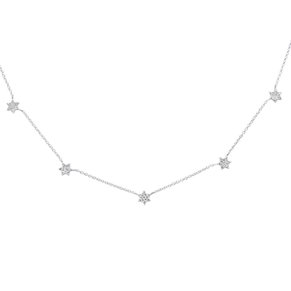 ''SPECIAL! .27ct G SI 14K White Gold DIAMOND Star Pendant Necklace 16'''' +2'''' EXT''