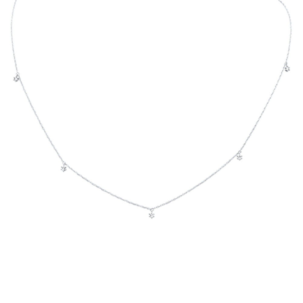 ''.18ct G SI 14K White Gold Diamond Dangling PENDANT Necklace 18'''' Long''