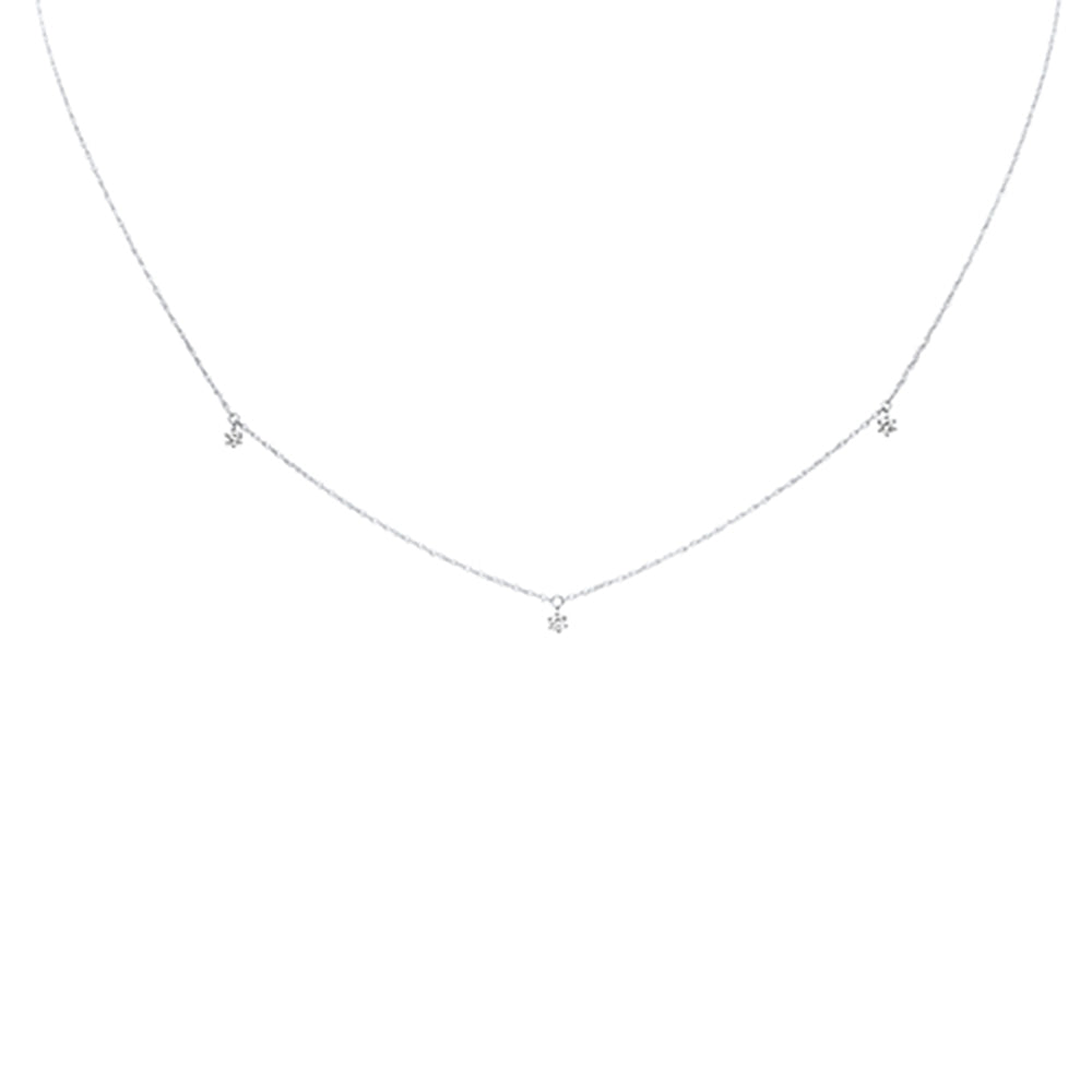 ''.11ct G SI 14K White Gold Diamond Dangling PENDANT Necklace 18'''' Long''