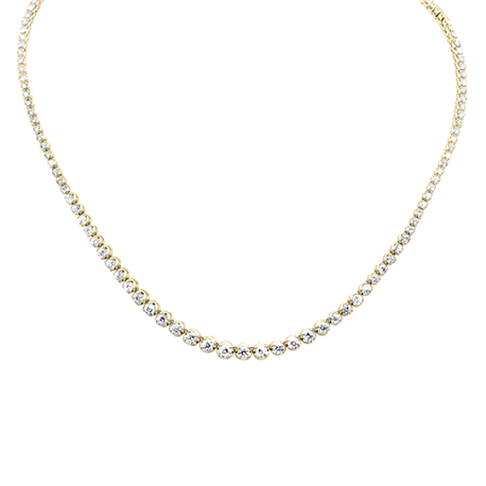 ''SPECIAL! 5.01ct G SI 14K Yellow Gold DIAMOND Tennis Graduated Necklace 16'''' Long''