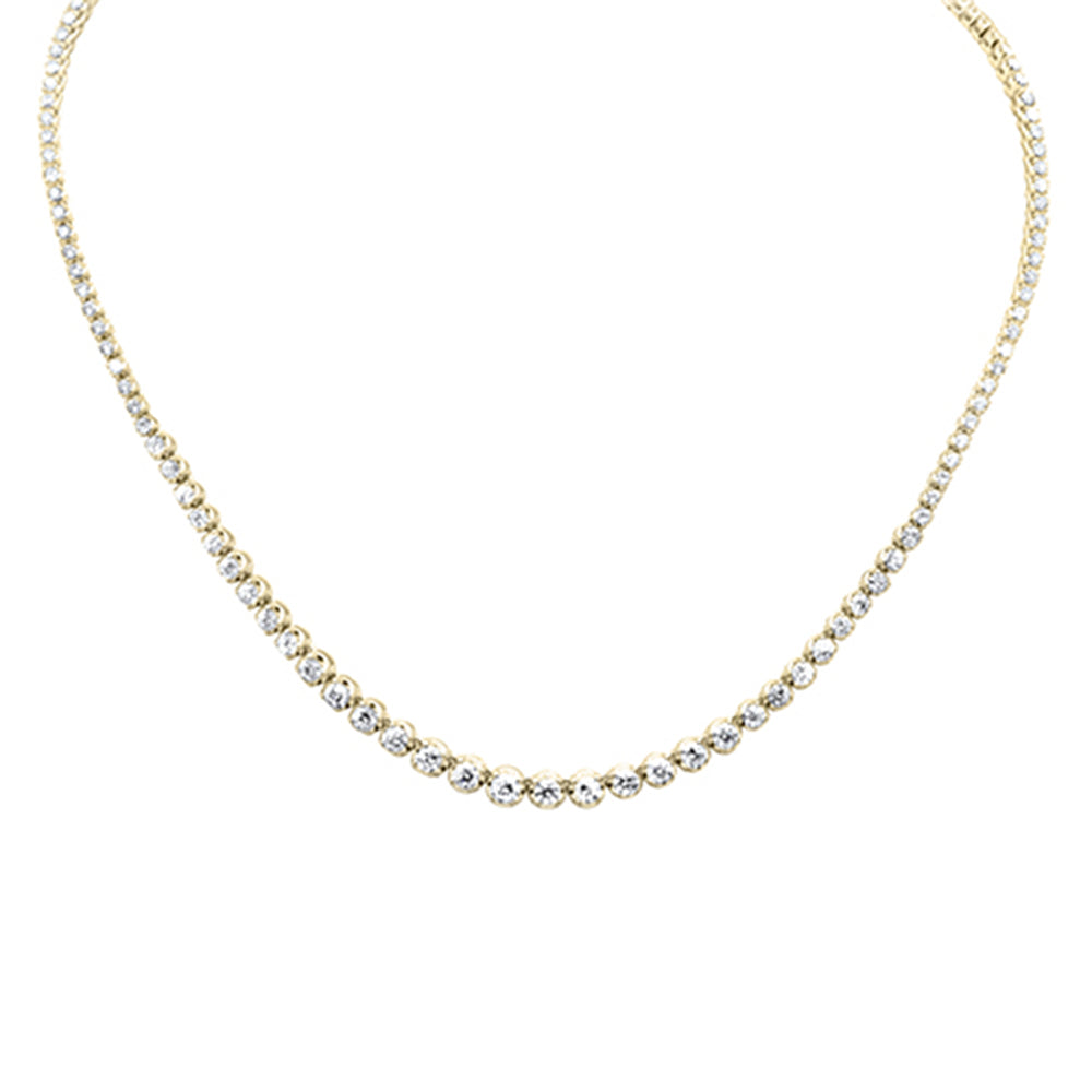 ''SPECIAL! 5.02ct G SI 14K Yellow GOLD Diamond Tennis Graduated Necklace 16'''' Long''