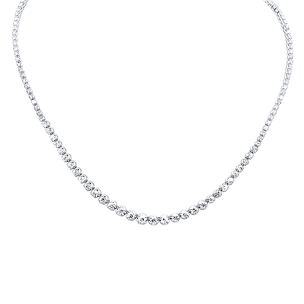 ''SPECIAL! 5.09ct G SI 14K White Gold DIAMOND Graduated Tennis Necklace 16'''' Long''