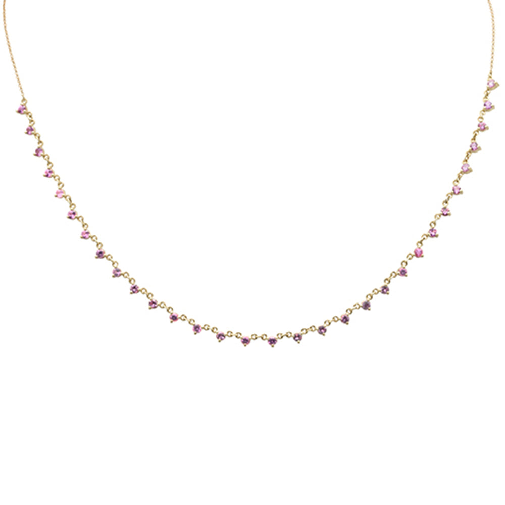 ''SPECIAL! 2.21ct G SI 14K Yellow Gold Pink Sapphire Gemstone PENDANT Necklace 16'''' + 2'''' Ext.''