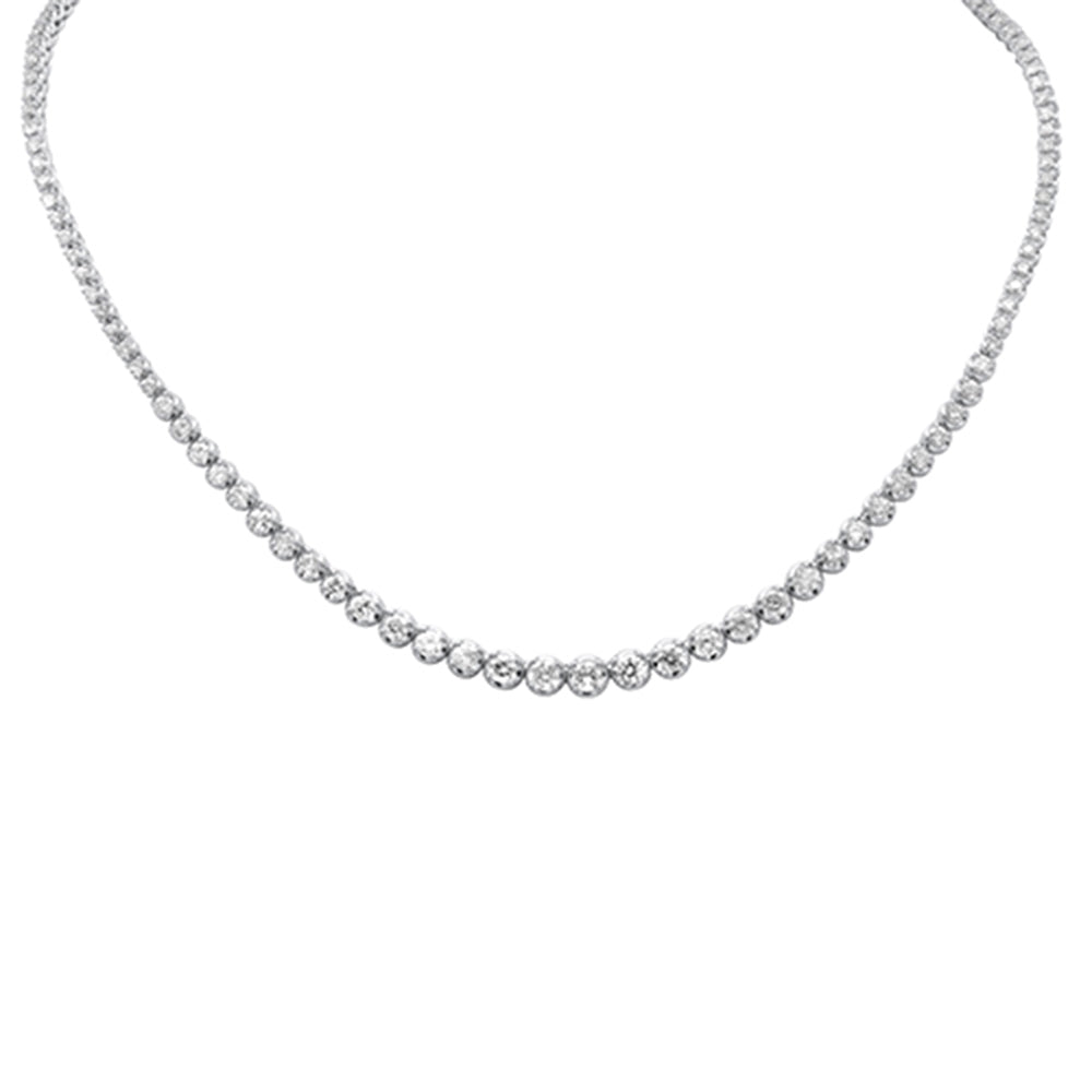 ''SPECIAL! 4.17ct G SI 14K White Gold Graduated Round DIAMOND Tennis Necklace 12'''' + 2'''' Ext.''