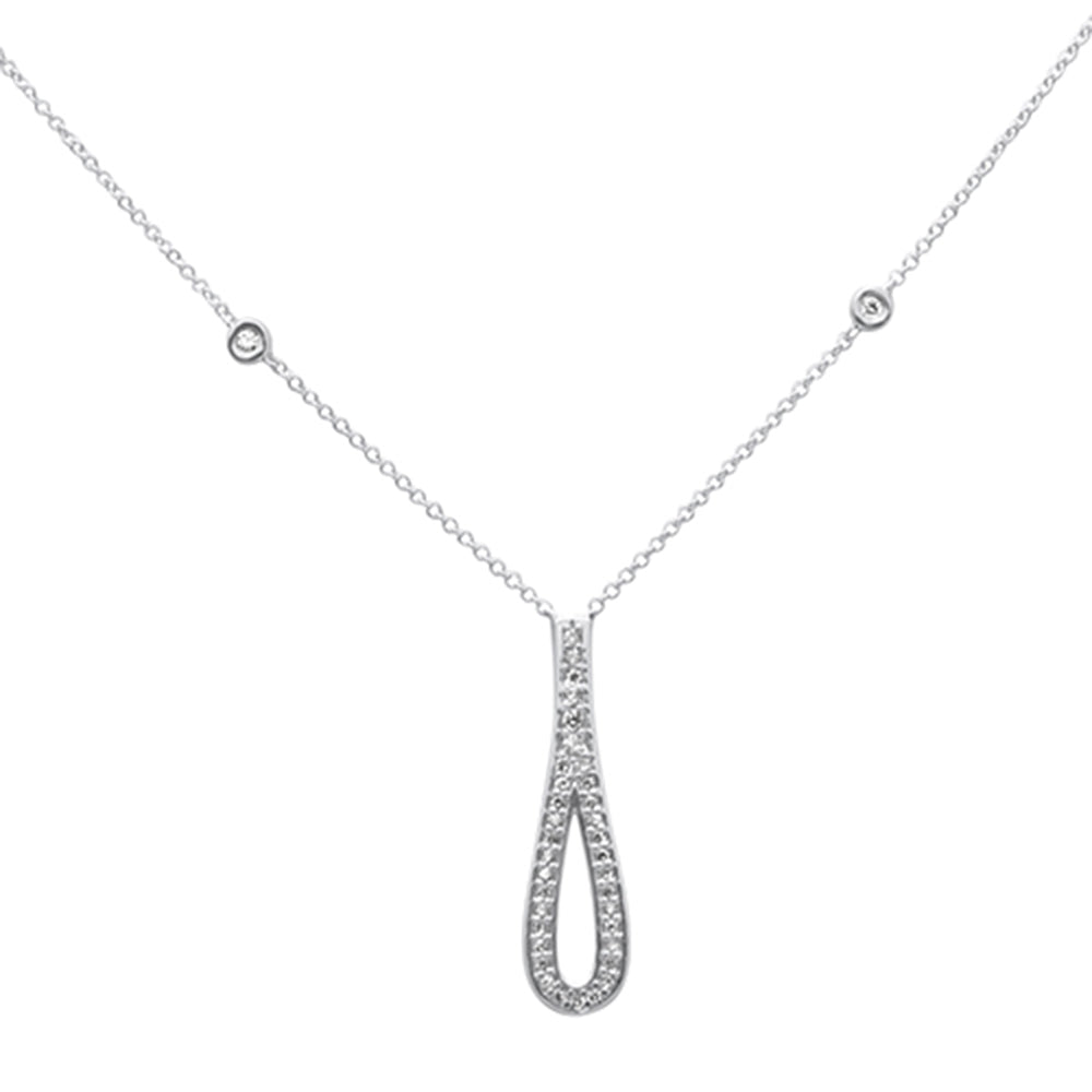 ''SPECIAL! .24ct G SI 14K White Gold DIAMOND Pendant Necklace 16'''' + 2'''' Ext.''