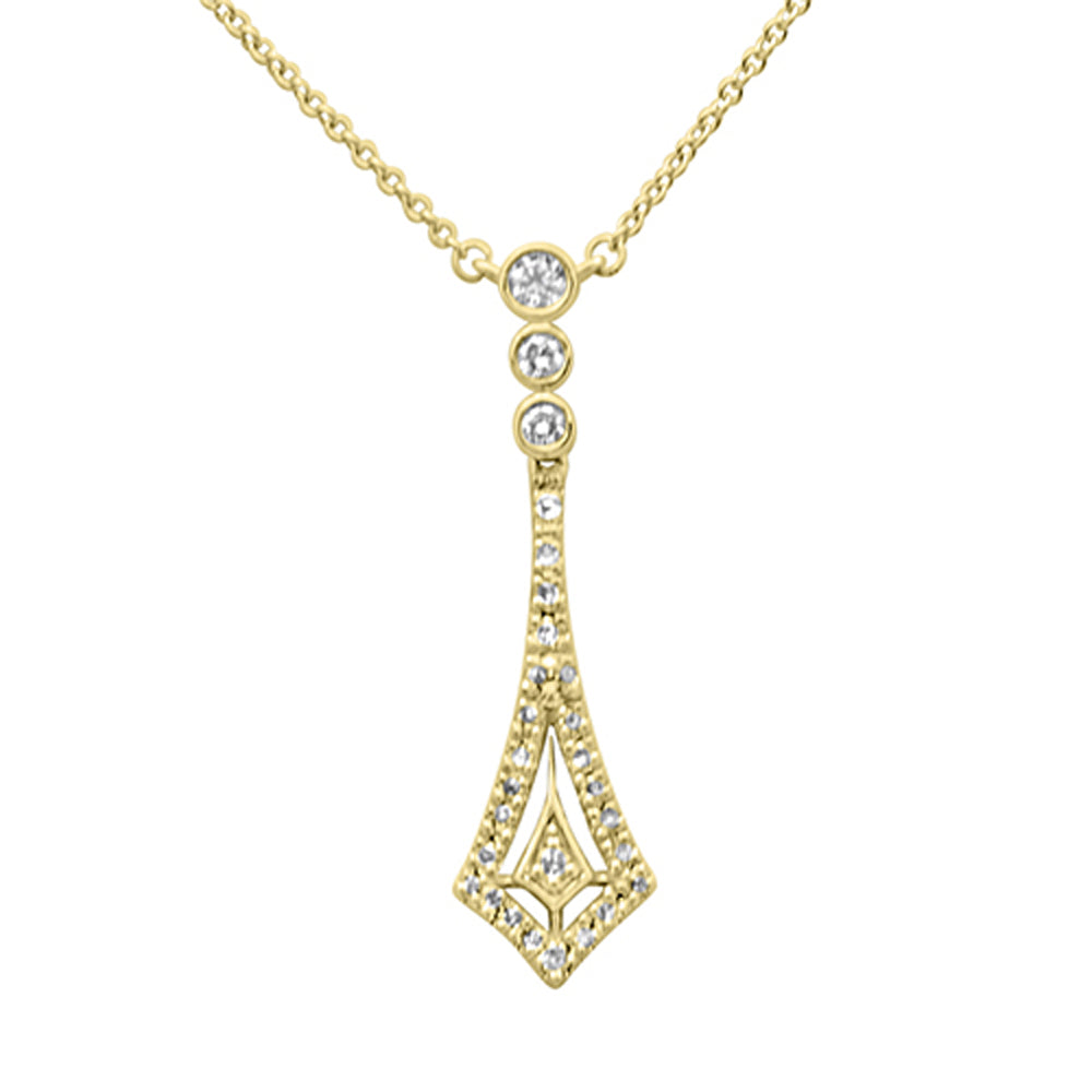 ''.24ct G SI 14K Yellow Gold Diamond PENDANT Necklace 16'''' + 2'''' EXT''
