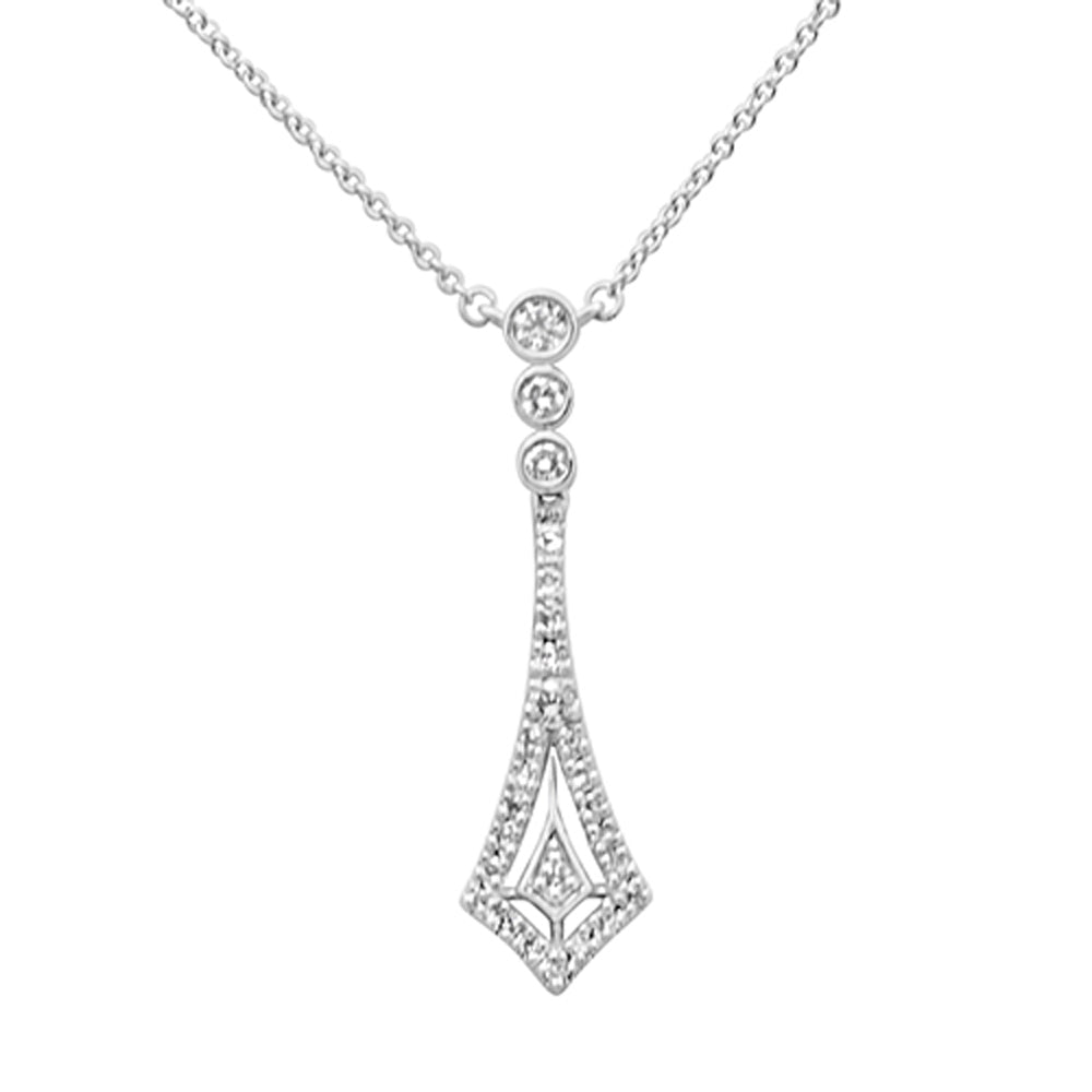 ''.25ct G SI 14K White Gold Diamond PENDANT Necklace 16'''' + 2'''' EXT''