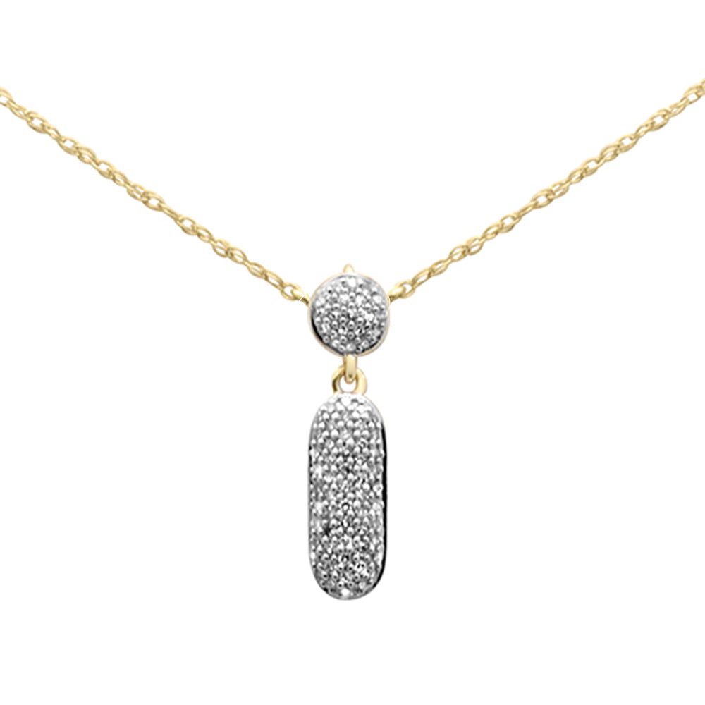 ''.11ct G SI 14K Yellow Gold Diamond PENDANT Necklace 18'''' Long''