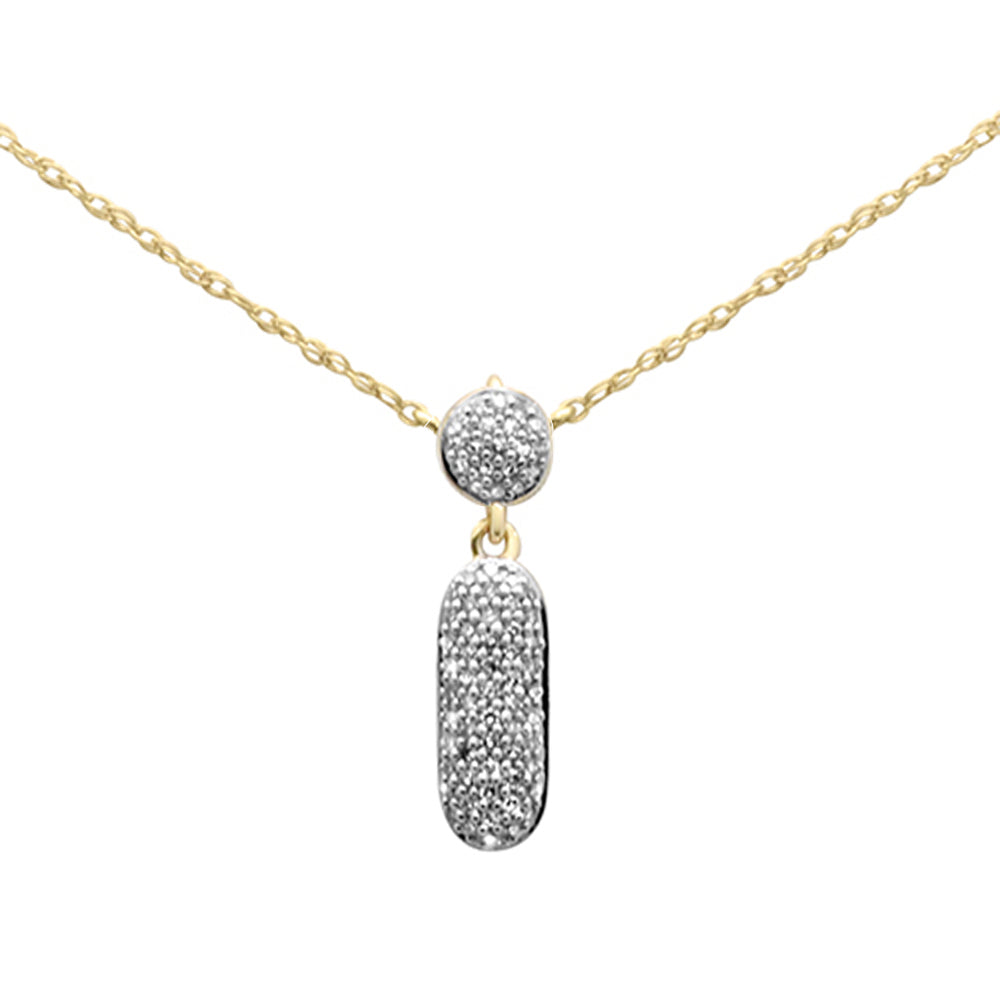 ''.11ct G SI 14K Yellow Gold Diamond Pendant NECKLACE 18'''' Long''