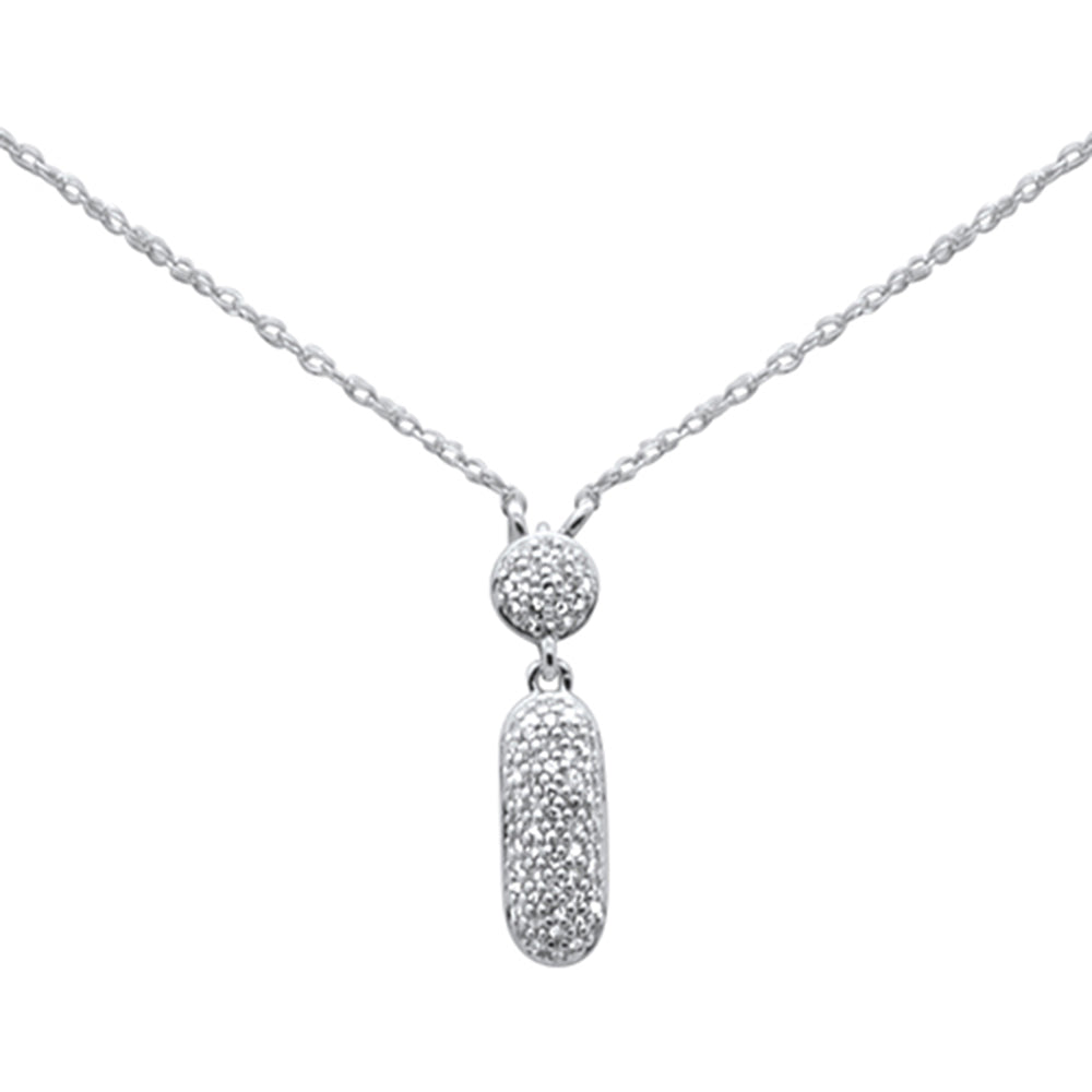 ''.11ct G SI 14K White Gold Diamond Pendant NECKLACE 18''''Long''