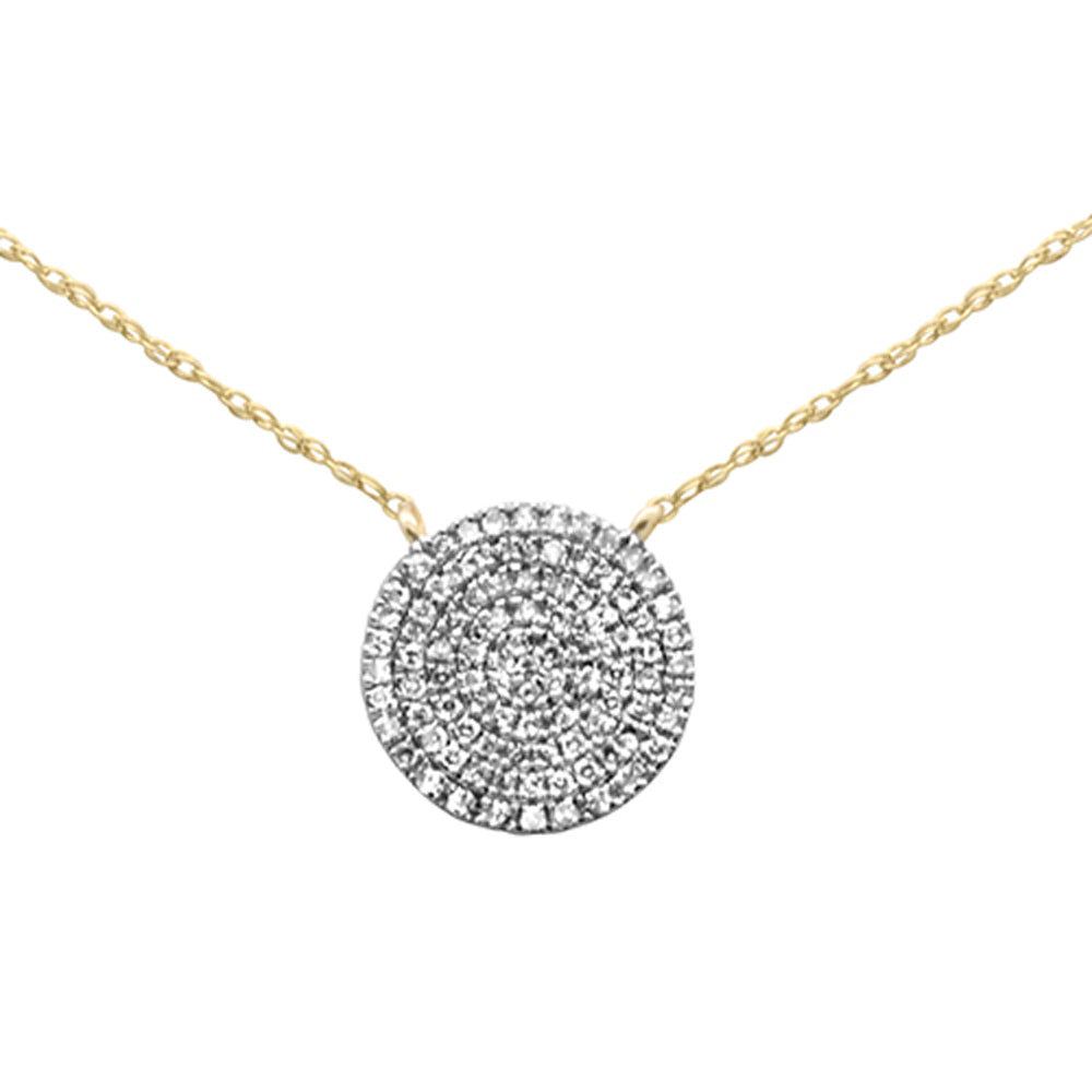 ''.22ct G SI 14K Yellow Gold DIAMOND Round Shape Pendant Necklace 18'''' Long''