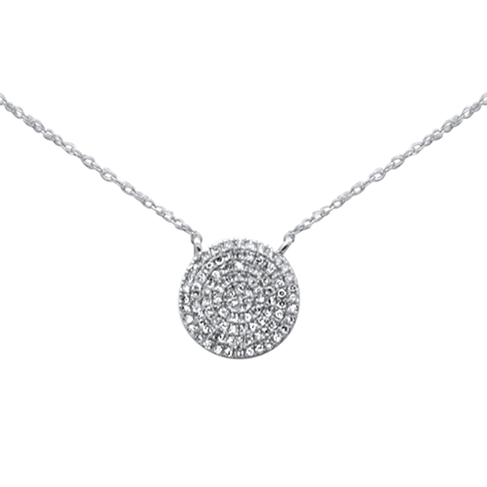 ''.22ct G SI 14K White GOLD Diamond Round Pendant Necklace 18''''Long''