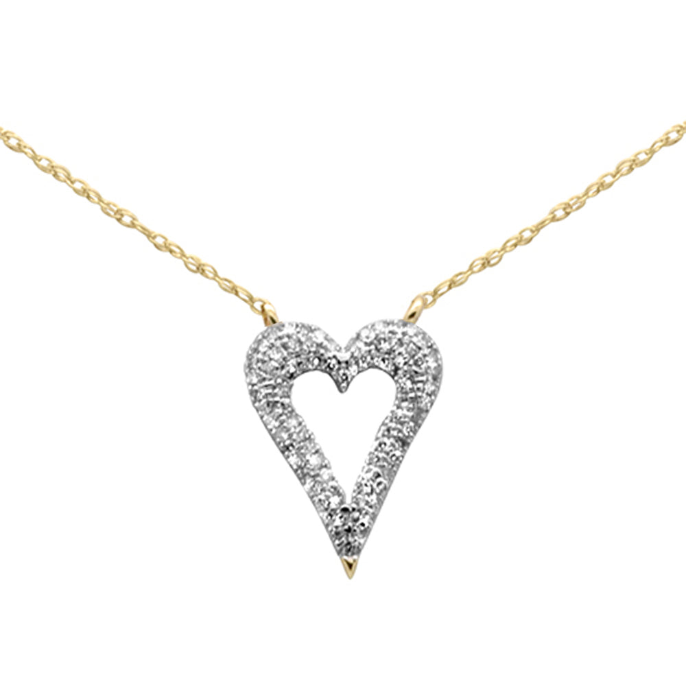 ''.15ct G SI 14K Yellow Gold Diamond Heart PENDANT Necklace 18'''' Long''