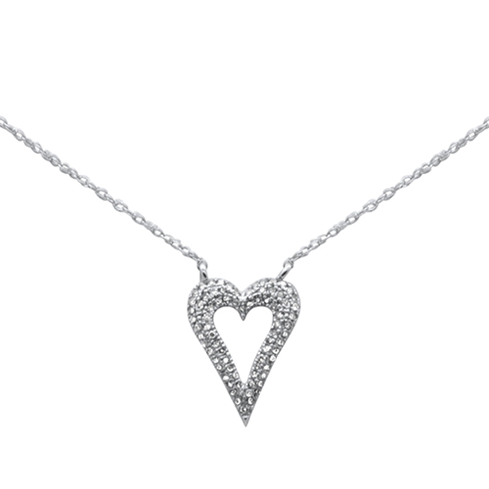 ''.15ct G SI 14K White Gold DIAMOND Heart Pendant Necklace 18''''Long''
