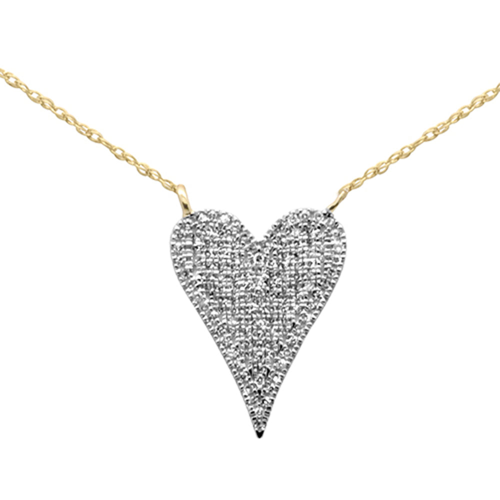 ''.20ct G SI 14K Yellow Gold Diamond Heart PENDANT Necklace 18'''' Long''