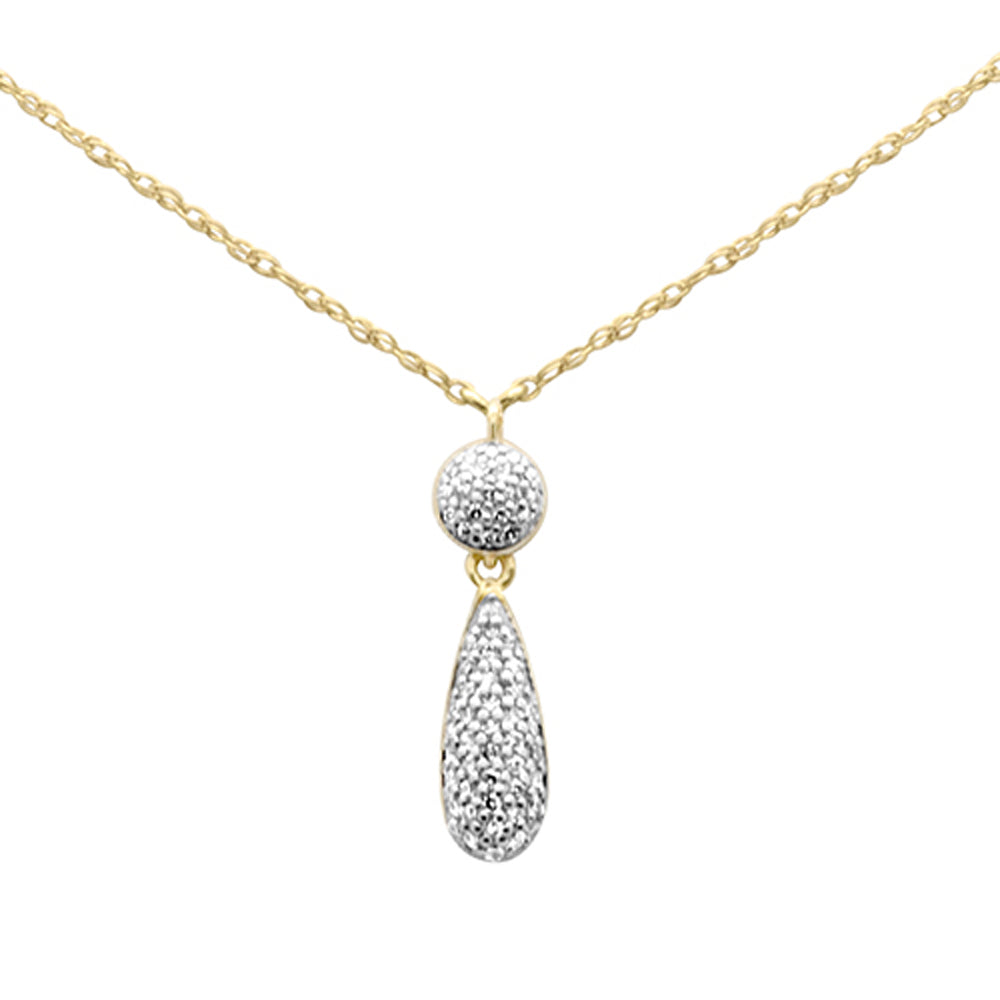 ''.10ct G SI 14K Yellow Gold Diamond Pendant NECKLACE 18'''' Long''